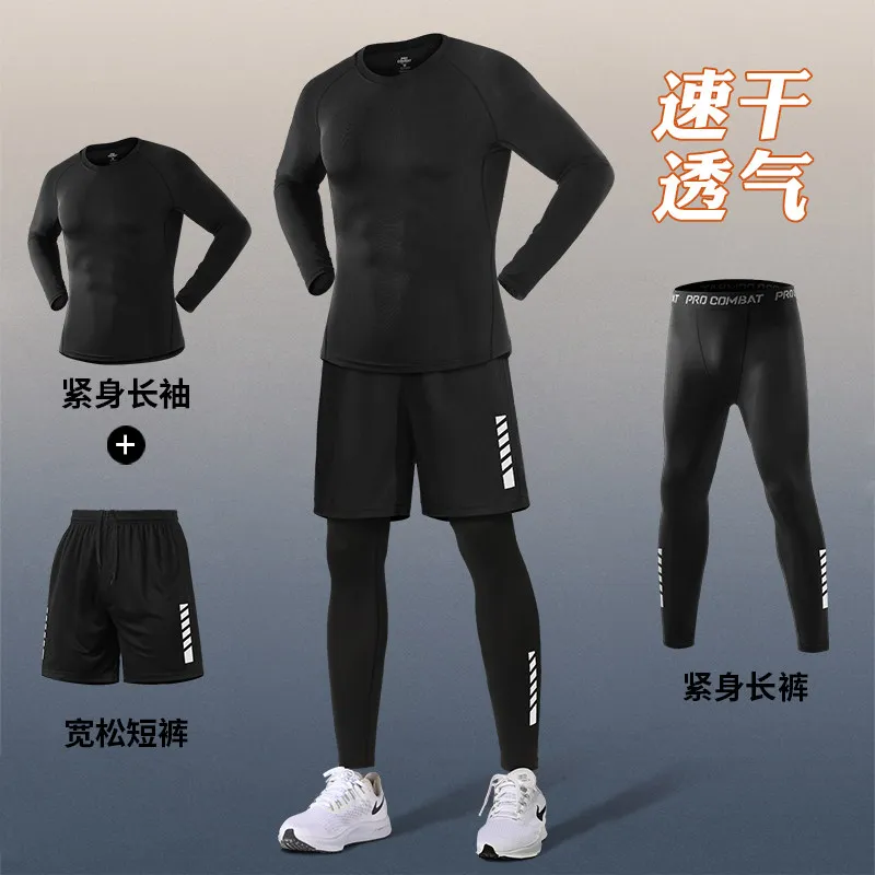 Running Gear Quick Dry - Conjunto de Compressão Masculino de Alta