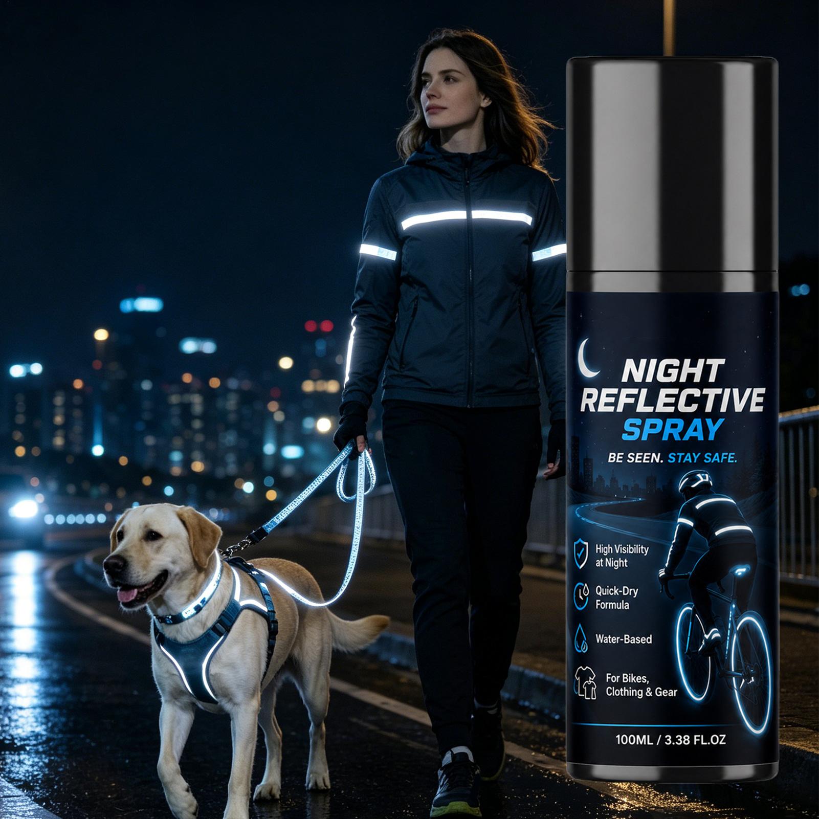 Spray refletor noturno de 100  - Running Visibility Gear avaliação e preço