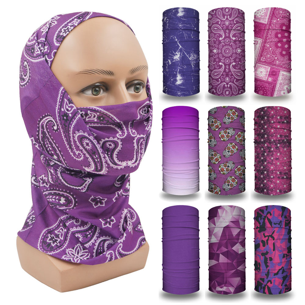Balaclava roxa feminina, faixa - Running Gear Quick Dry avaliação e preço